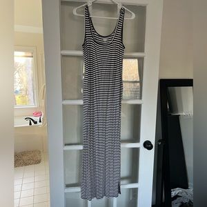 Black and white stripe maternity dress